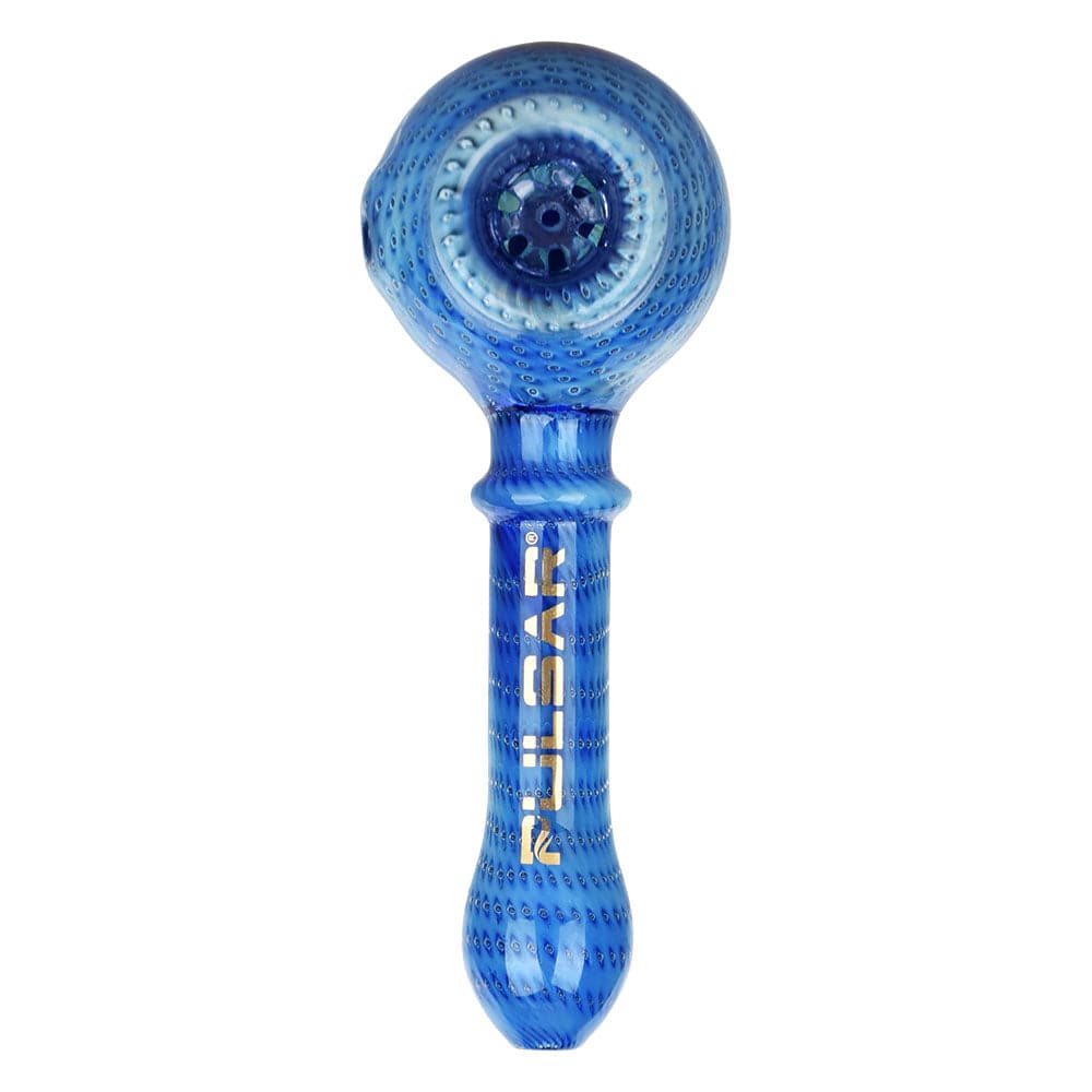 Gift Guru Blue Pulsar Bubble Matrix Honeypot Spoon Pipe | 5"