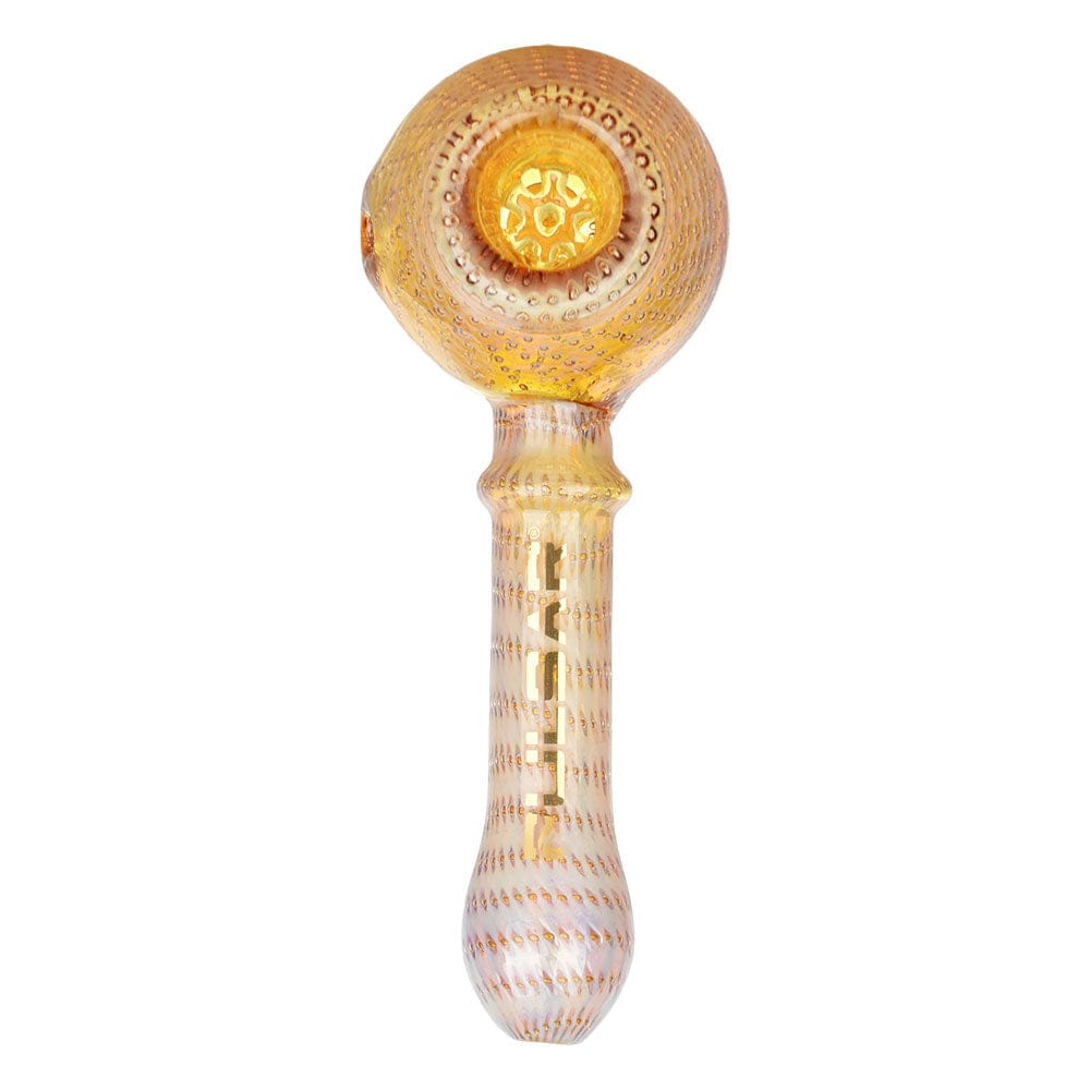 Gift Guru Yellow Pulsar Bubble Matrix Honeypot Spoon Pipe | 5"