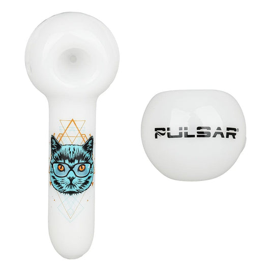 Gift Guru Hand Pipe Pulsar Design Series Spoon Pipe - Sacred Cat / 5"