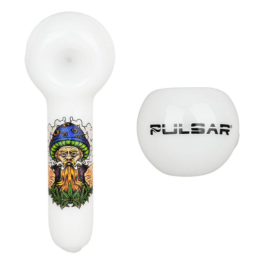 Gift Guru Hand Pipe Pulsar Design Series Spoon Pipe - Herbal Wisdom / 5"