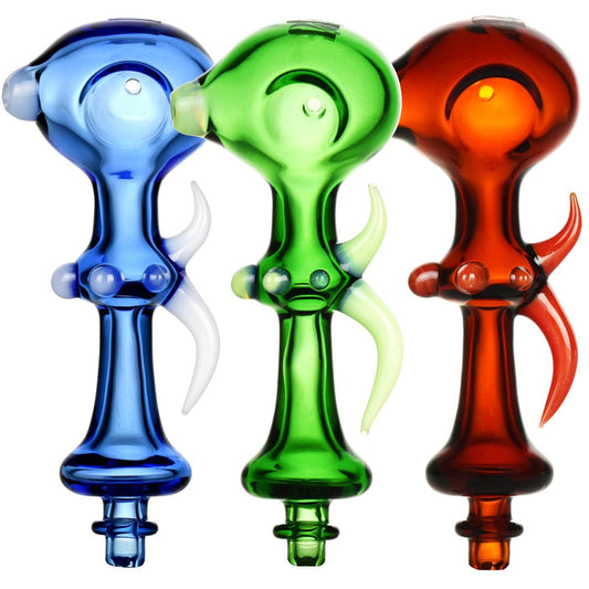Gift Guru Hand Pipe Pulsar Mysticism Ornate Horned Spoon Pipe - 5" / Colors Vary