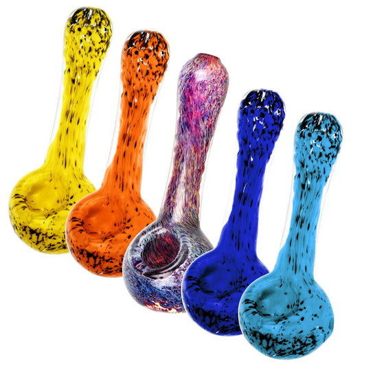 Gift Guru Hand Pipe Pulsar Melting Color Fritted Spoon Pipe - 4.5" / Colors Vary