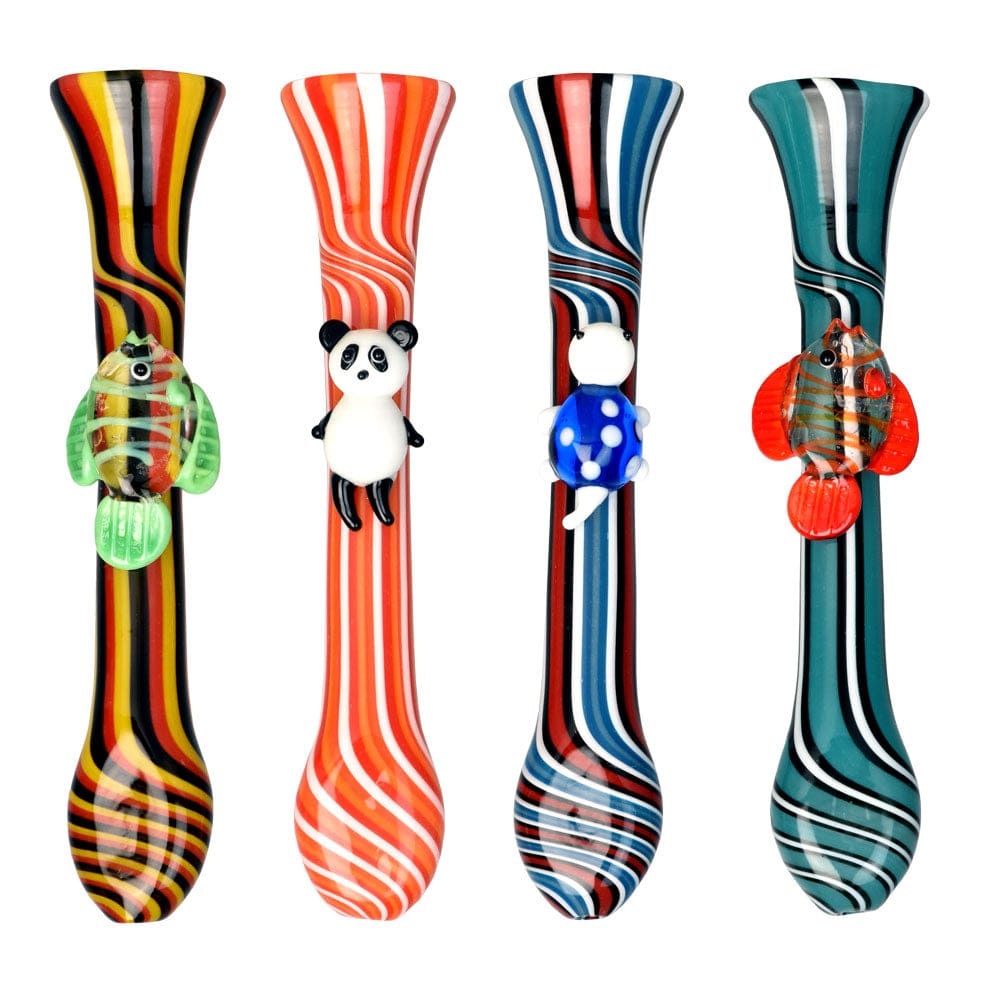 Gift Guru Hand Pipe Colorful Taster Bat w/ Animal Accent - 4.5"/Colors Vary