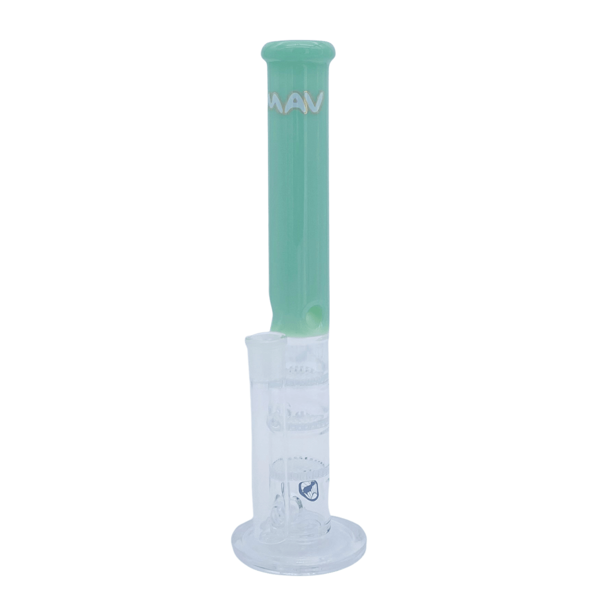 MAV Glass Bong Seafoam Full Color Triple Honeycomb Perc Straight Tube
