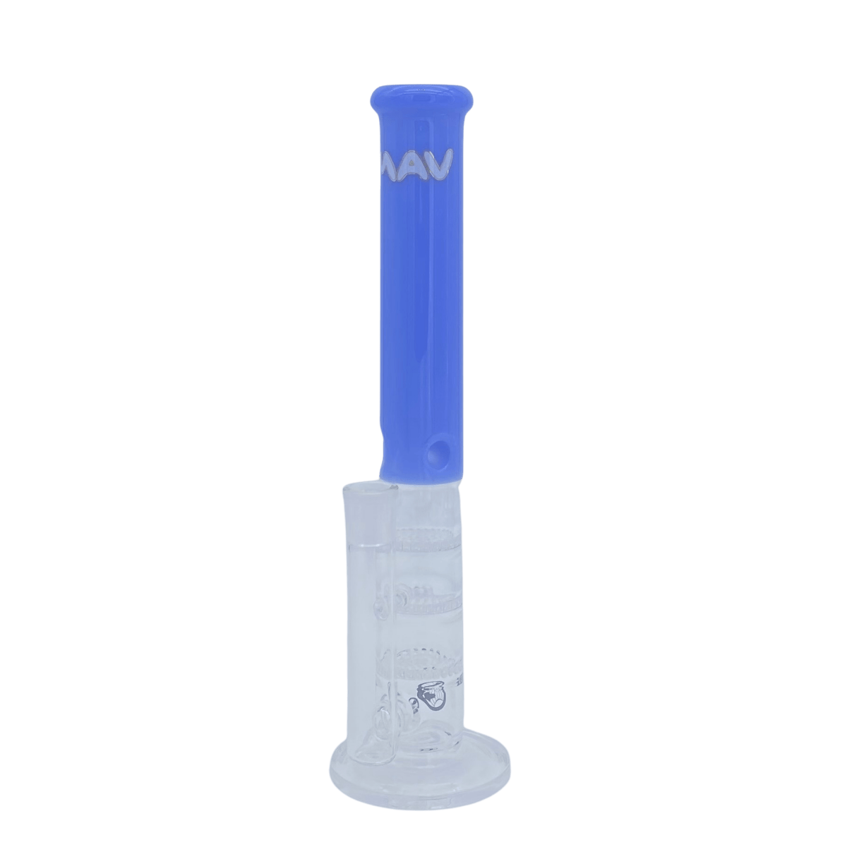 MAV Glass Bong Lavender Full Color Triple Honeycomb Perc Straight Tube