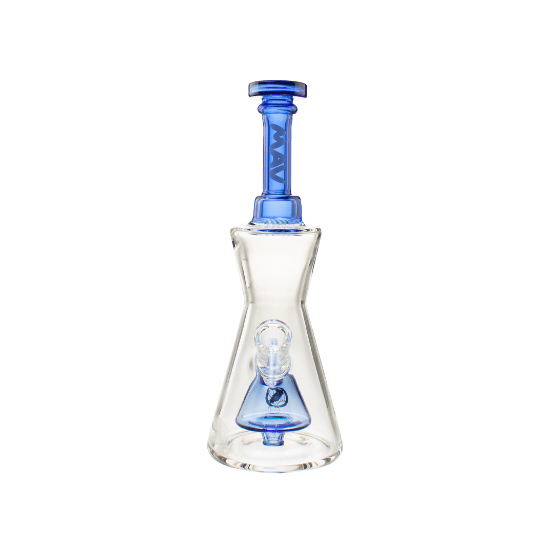 MAV Glass Bong Ink Blue Pyramid Hourglass Bong