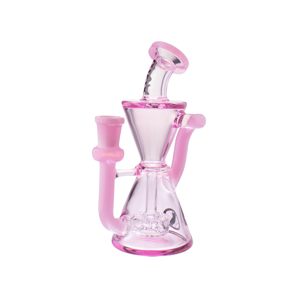 MAV Glass Dab Rig pink and milky pink Mini Isabella Puck Recycler