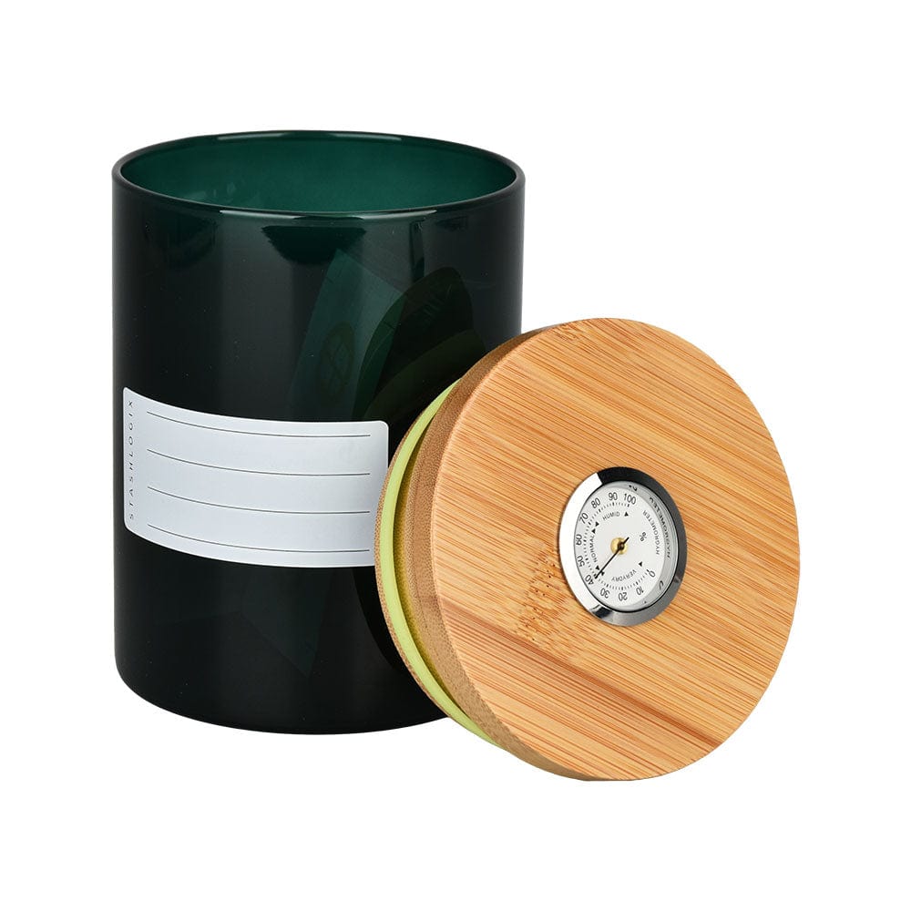 Stashlogix Storage Container XL Bamboo Smart Jar w/ Boveda Pack