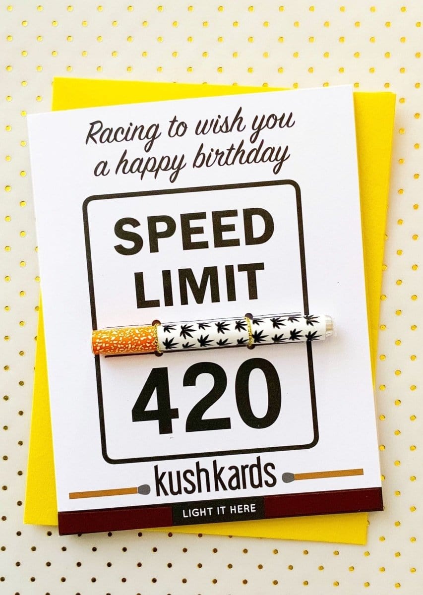 KushKards Greeting Cards One Hitter Kard 🏁 420 Birthday Cannabis Greeting Card