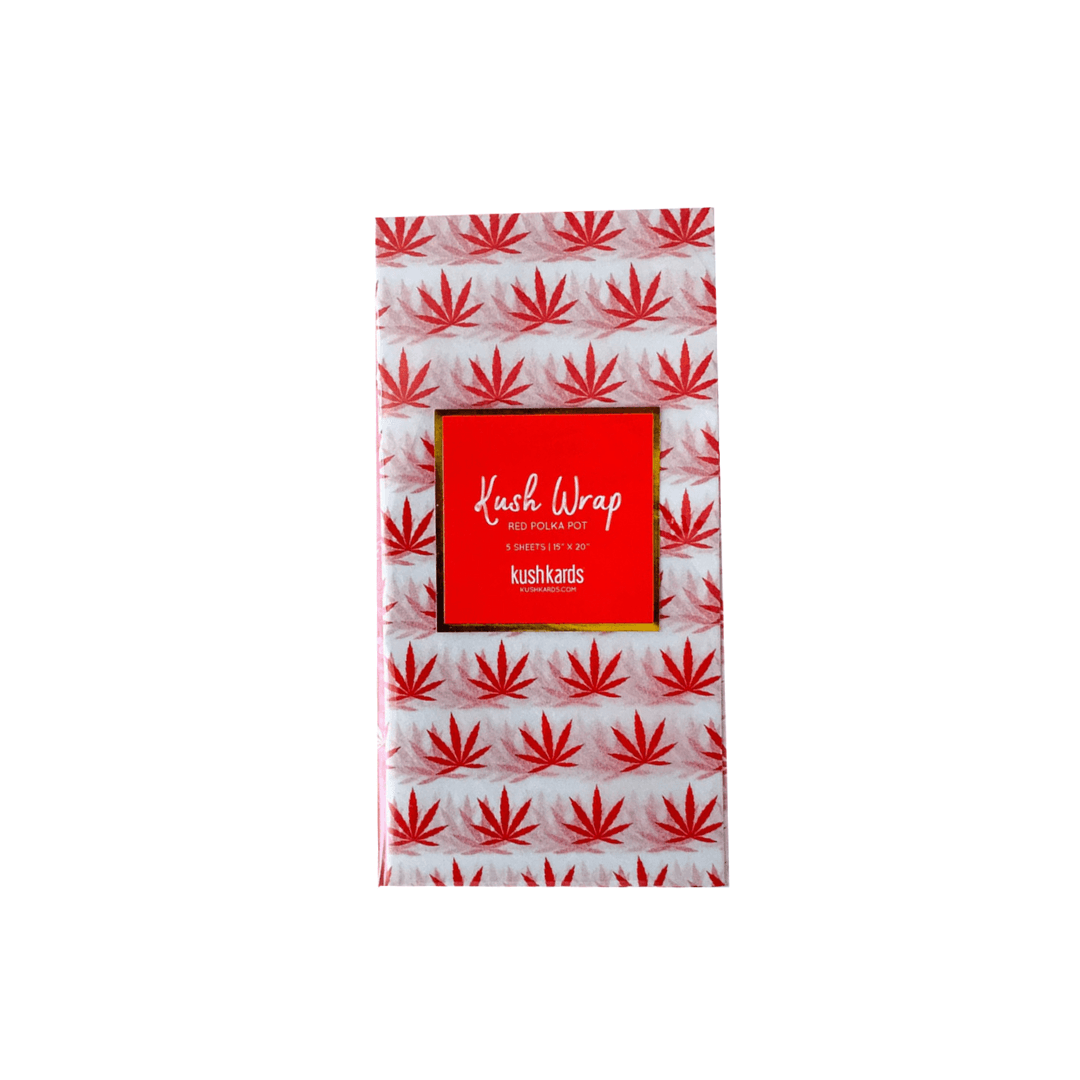 KushKards Gift Bag & Tissue Tissue Paper Only Red & White Pot Leaf Print Gift Bag