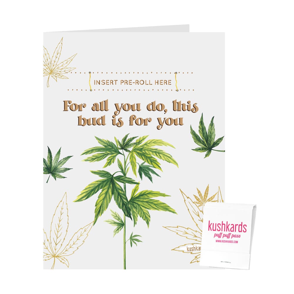 KushKards Greeting Cards 🌱 Bud For You Thank You Cannabis Greeting Card
