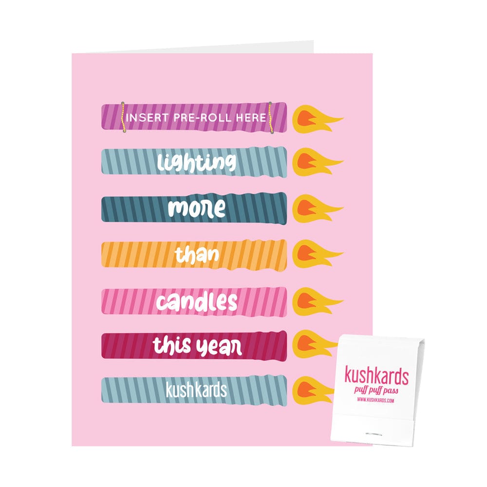KushKards Greeting Cards Kushkard 🎂 Birthday Candles Cannabis Greeting Card