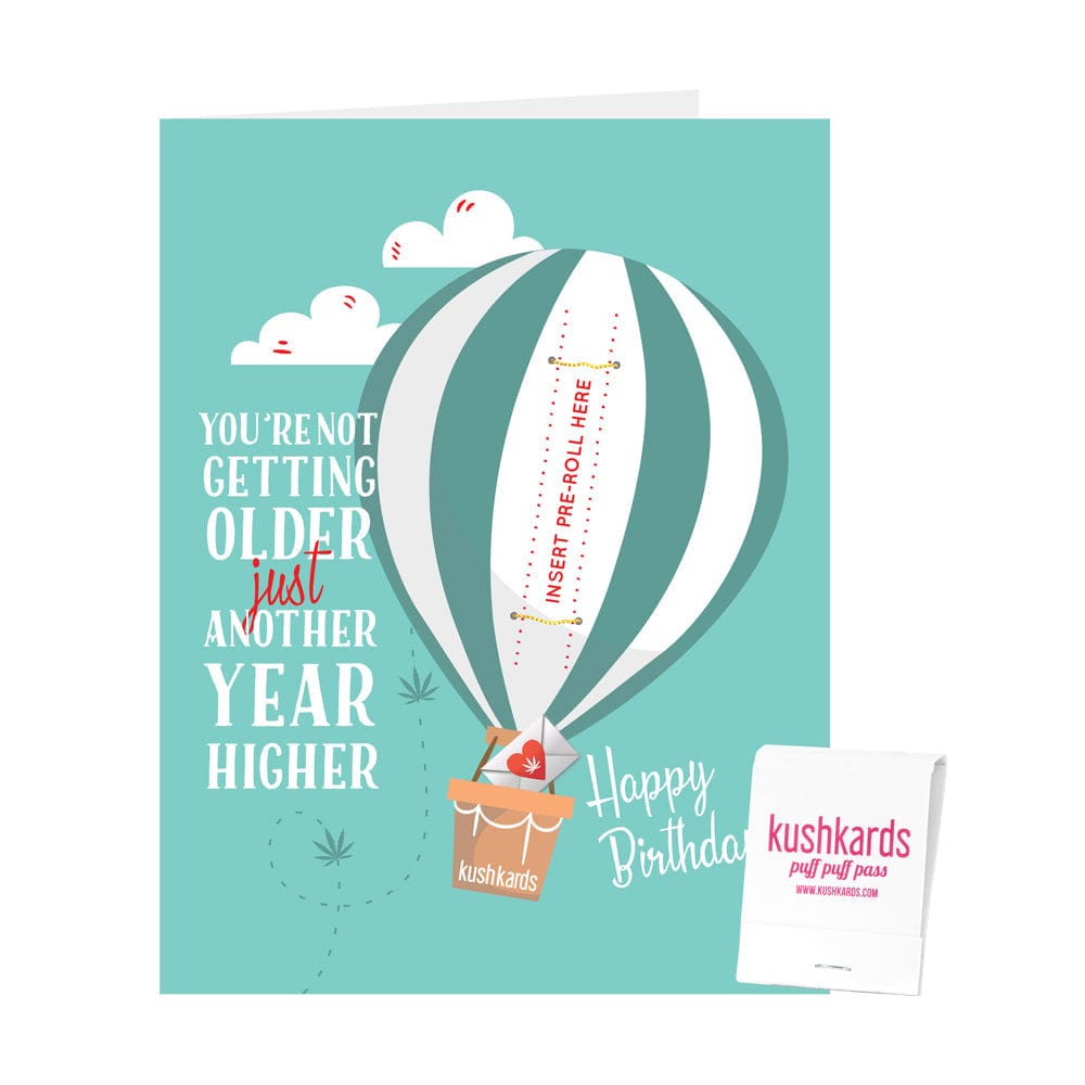 KushKards Greeting Cards 🎈Another Year Higher Birthday Cannabis Greeting Card