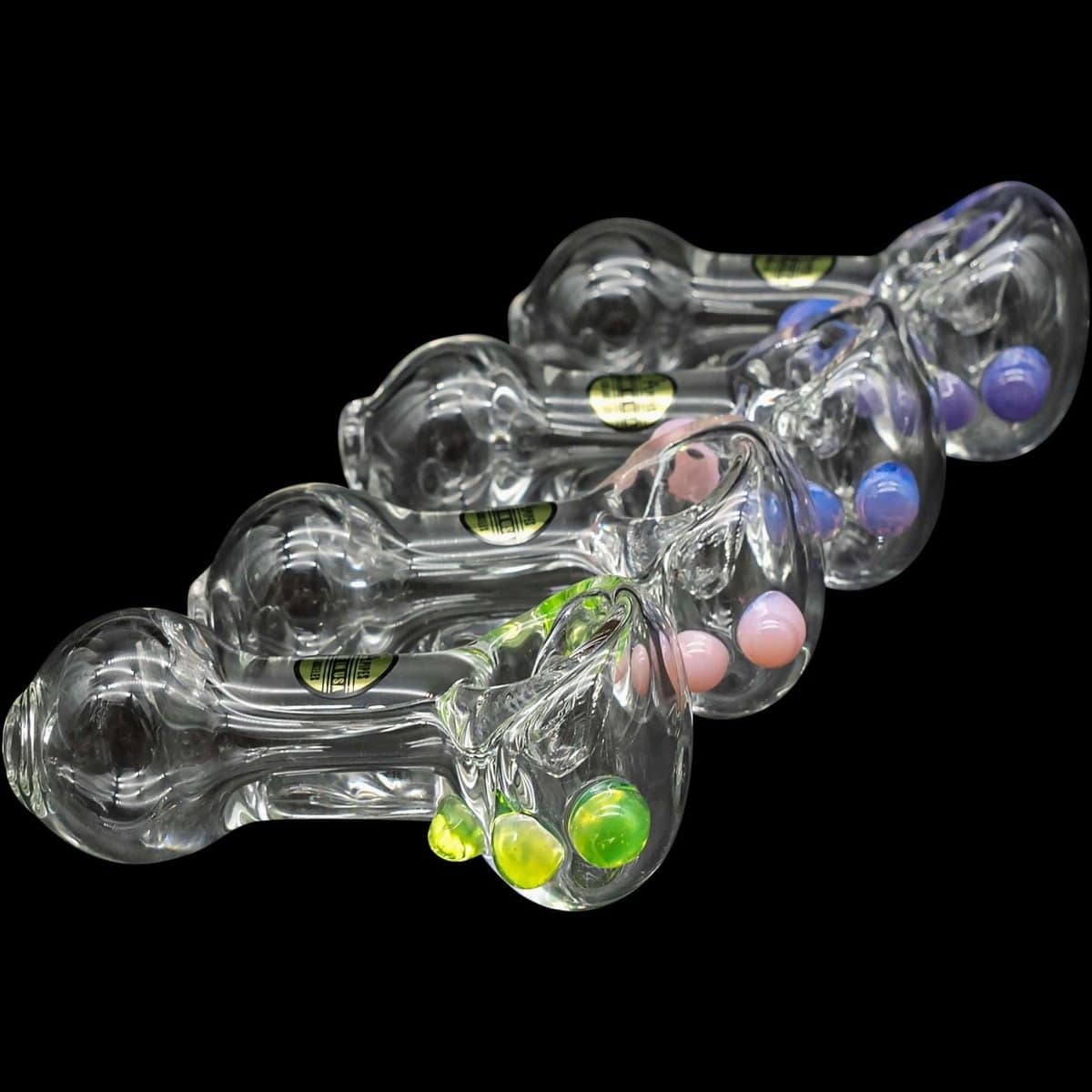 LA Pipes Hand Pipe Purple Slime "Thick Ass" Glass Spoon Pipe