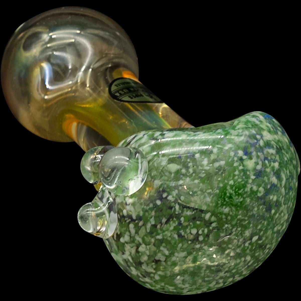 LA Pipes Hand Pipe Green Hues "Thick Neck Freckles" Spoon Pipe