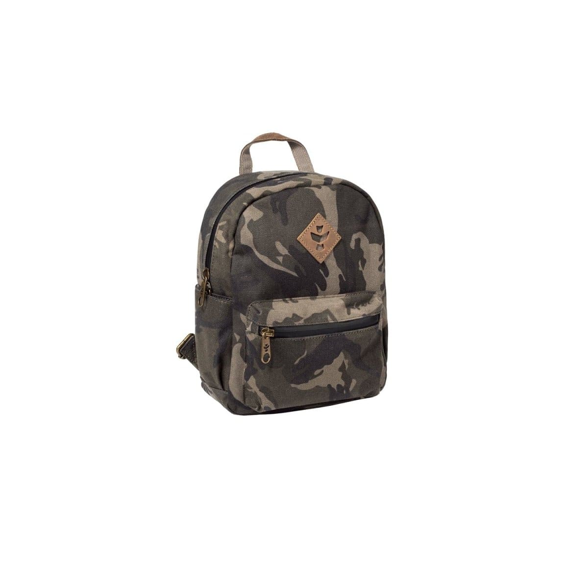 Revelry Supply Travel Bag Camo Brown The Shorty - Smell Proof Mini Backpack