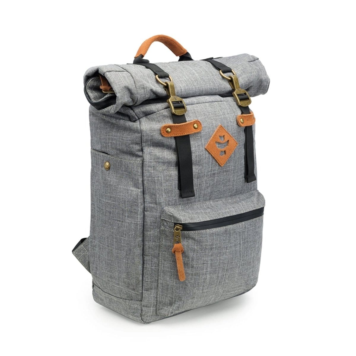 Revelry Supply Travel Bag Crosshatch Grey The Drifter - Smell Proof Rolltop Backpack