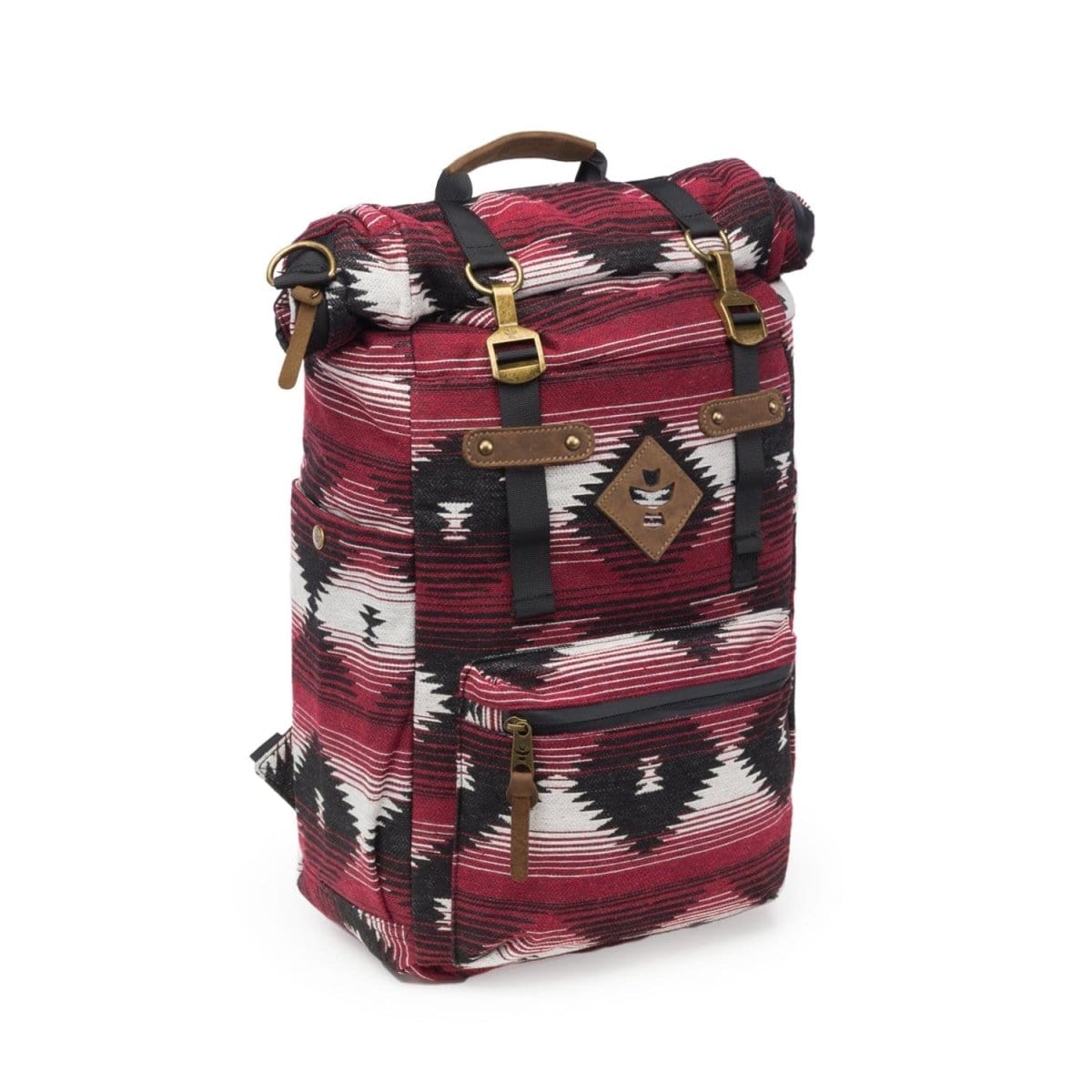 Revelry Supply Travel Bag Maroon Pattern The Drifter - Smell Proof Rolltop Backpack