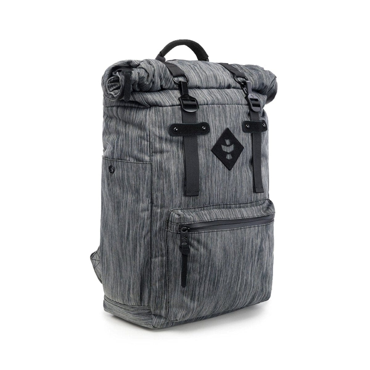 Revelry Supply Travel Bag Striped Dark Grey The Drifter - Smell Proof Rolltop Backpack