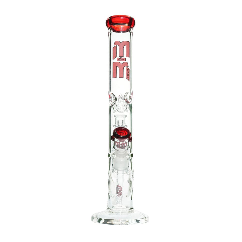 MM-TECH-USA Waterpipe Red Straight Tube with Chandelier Percolator by M&M Tech