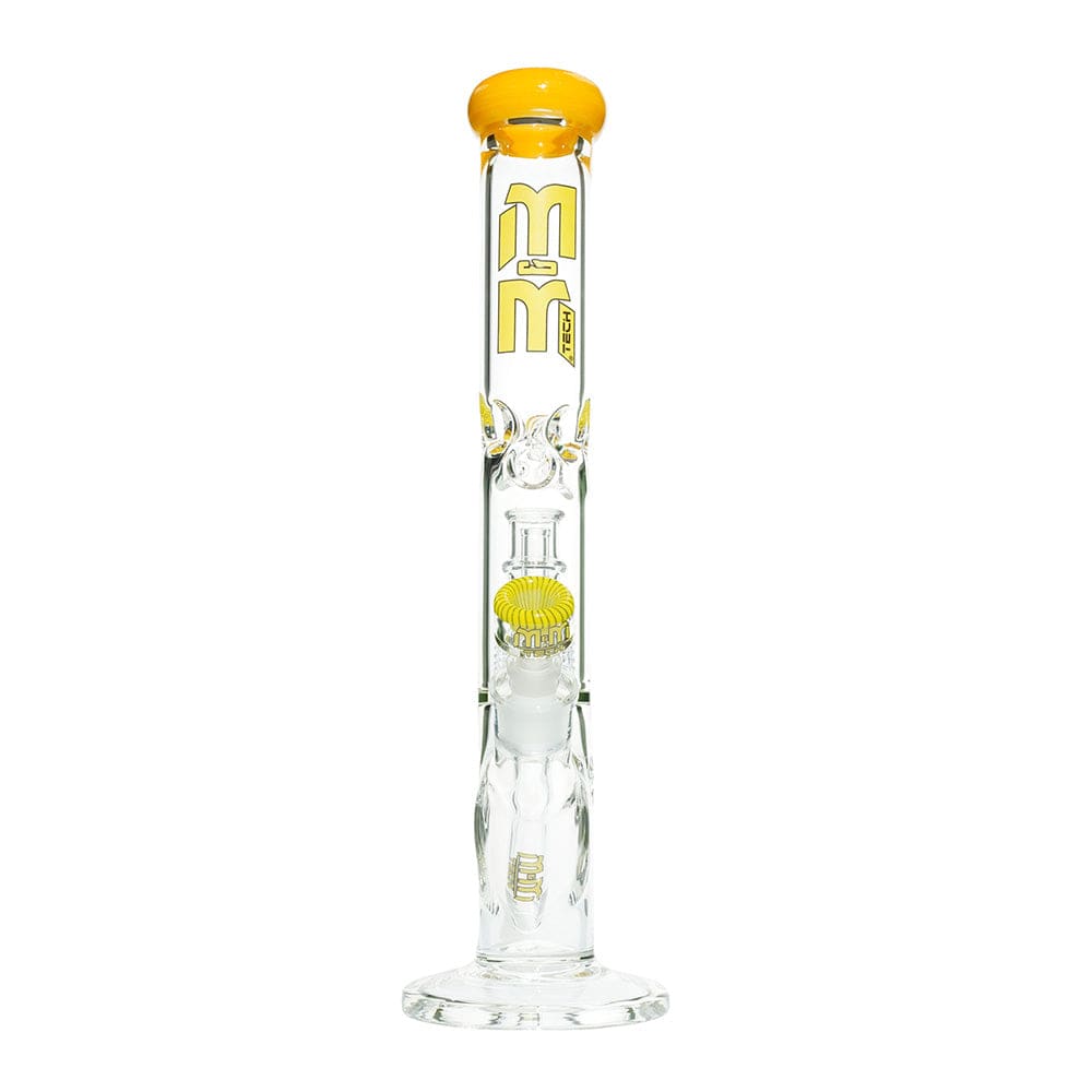 MM-TECH-USA Waterpipe Yellow Straight Tube with Chandelier Percolator by M&M Tech