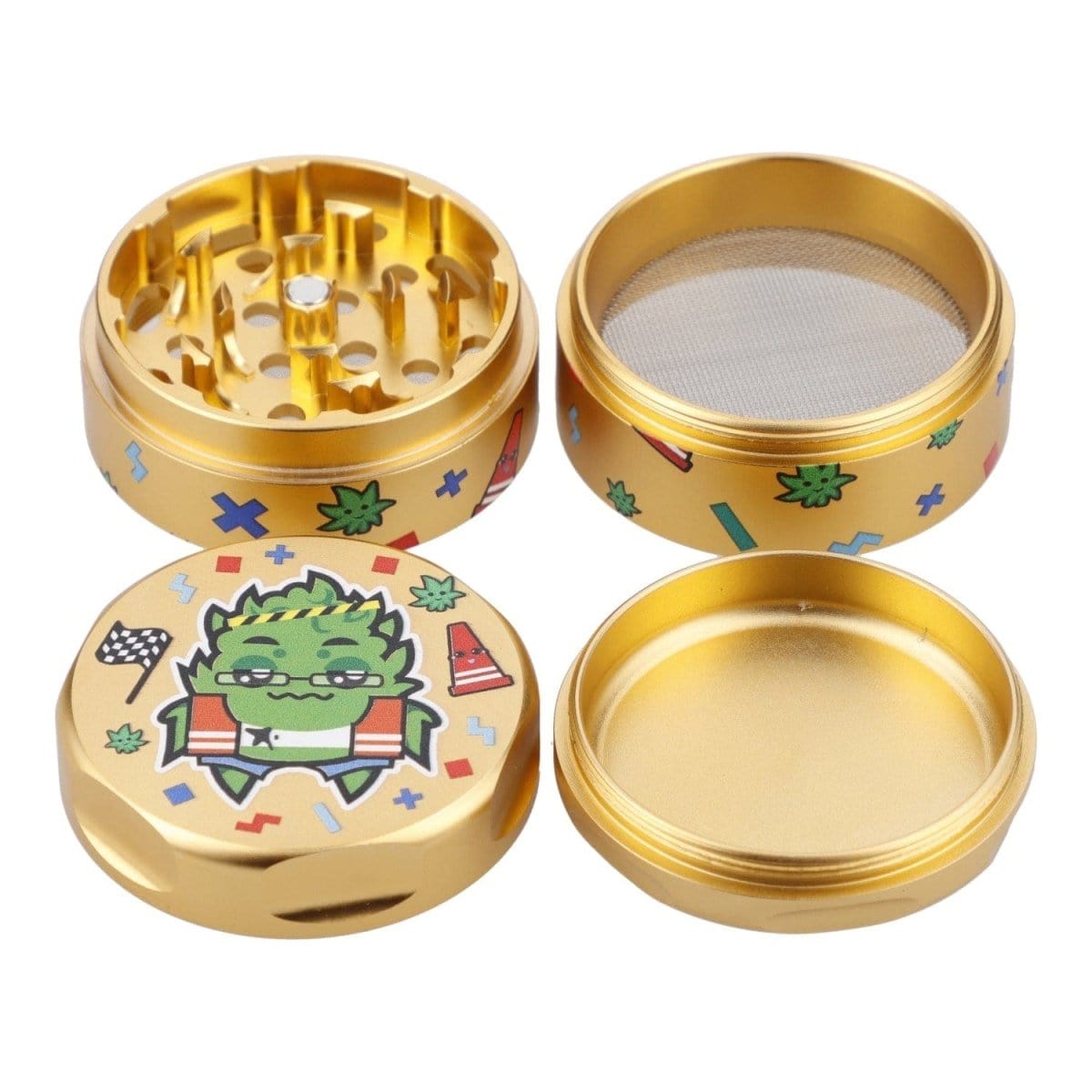 Wido Grinder 55mm Sour Diesel 3 Stage Grinder - Yellow Gold