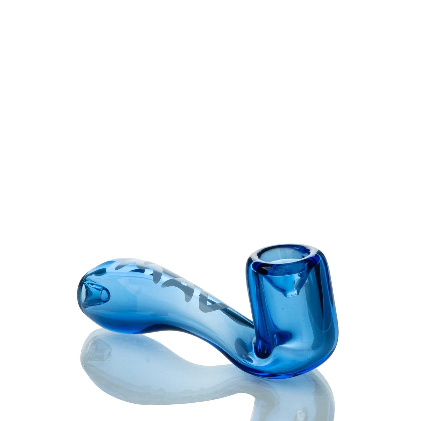 MAV Glass Hand Pipe Ink Blue 5" Sherlock Pipe