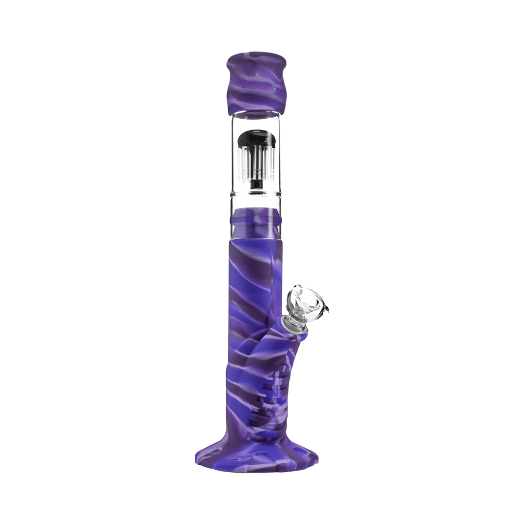 Medusa Customs Water Pipe Purple Medusa Customs Silicone Straight Tube w/Percolator