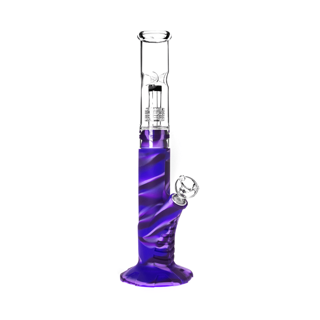 Medusa Customs Water Pipe Purple Medusa Customs Silicone Straight Pipe w/Percolator Water Pipe