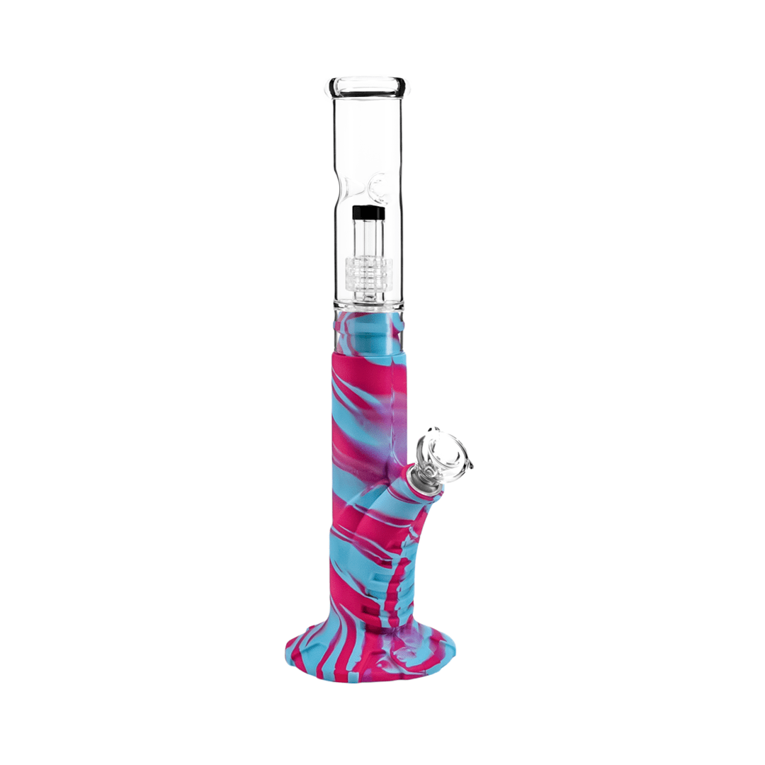 Medusa Customs Water Pipe Synthwave Medusa Customs Silicone Straight Pipe w/Percolator Water Pipe