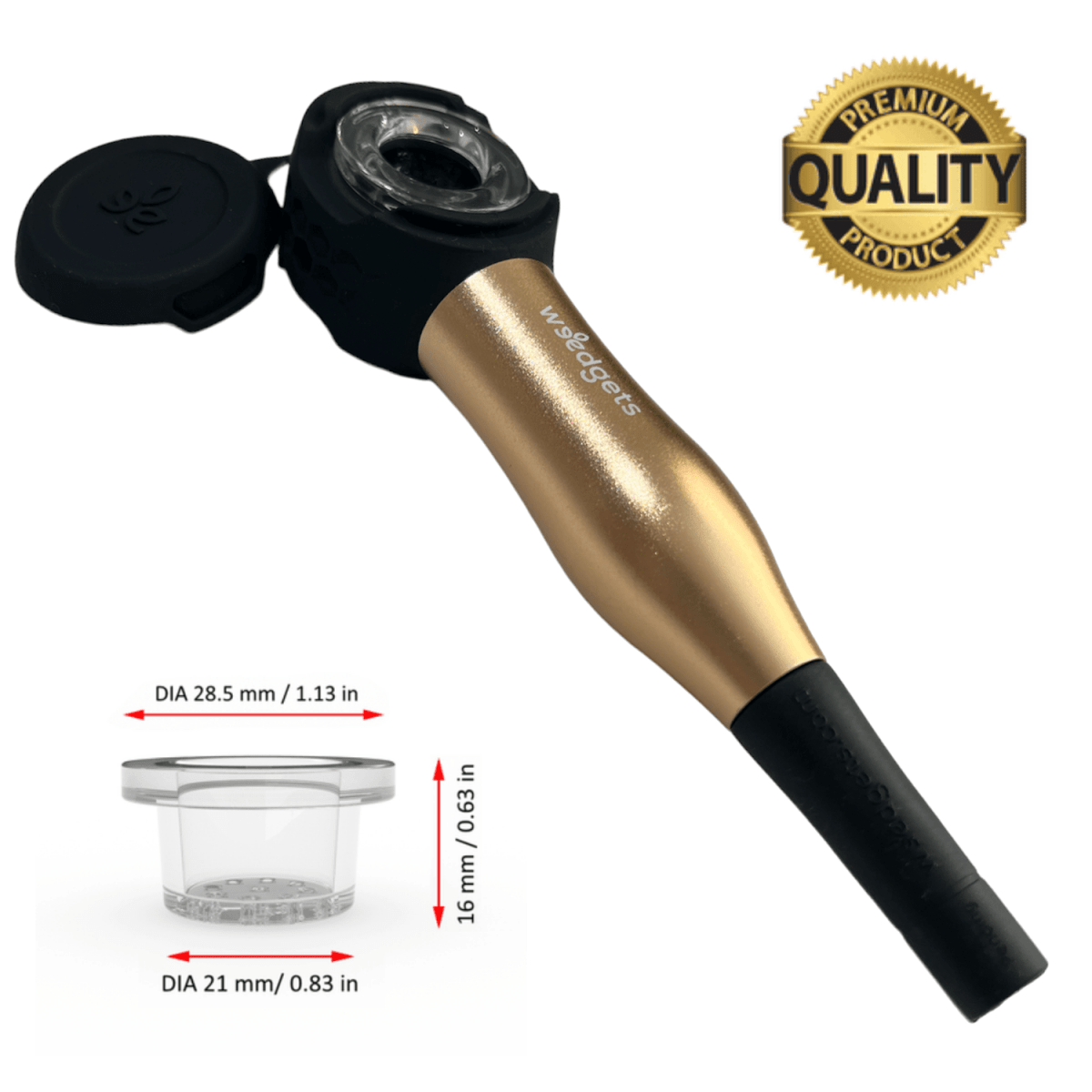 Weedgets Pipes Gold MAZE-X Pipe - Patented waterless filtration and smoke cooling technology