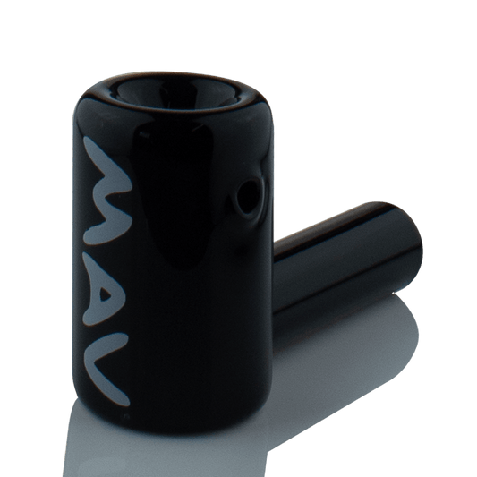 MAV Glass Hand Pipe Black 2.5" Mini Hammer Hand Pipe