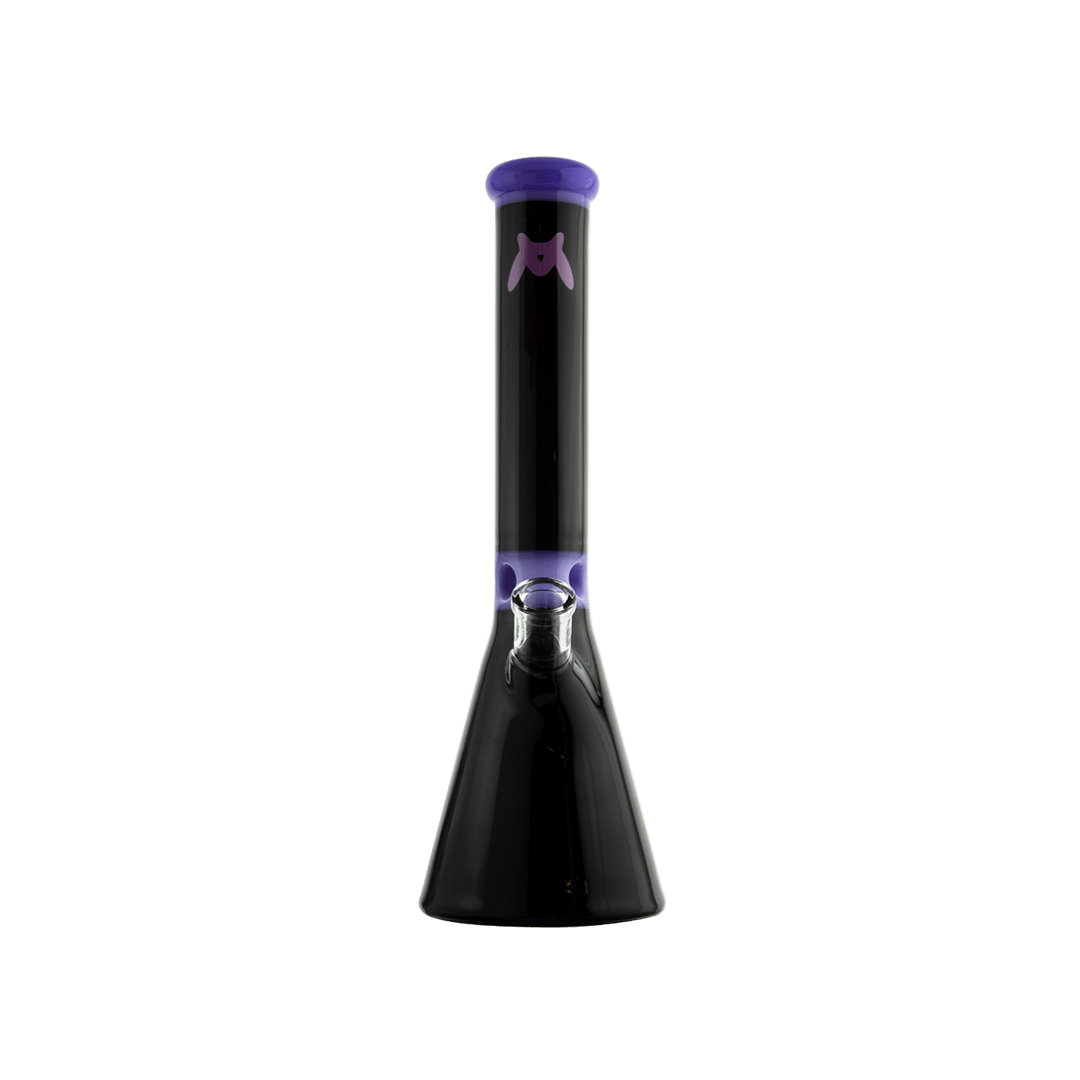 MAV Glass Bong Purple and Black Mini Zebra Beaker
