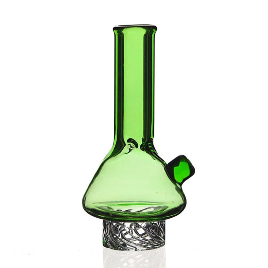 Lotus Glass Green Miniature Beaker Bong Carb Cap