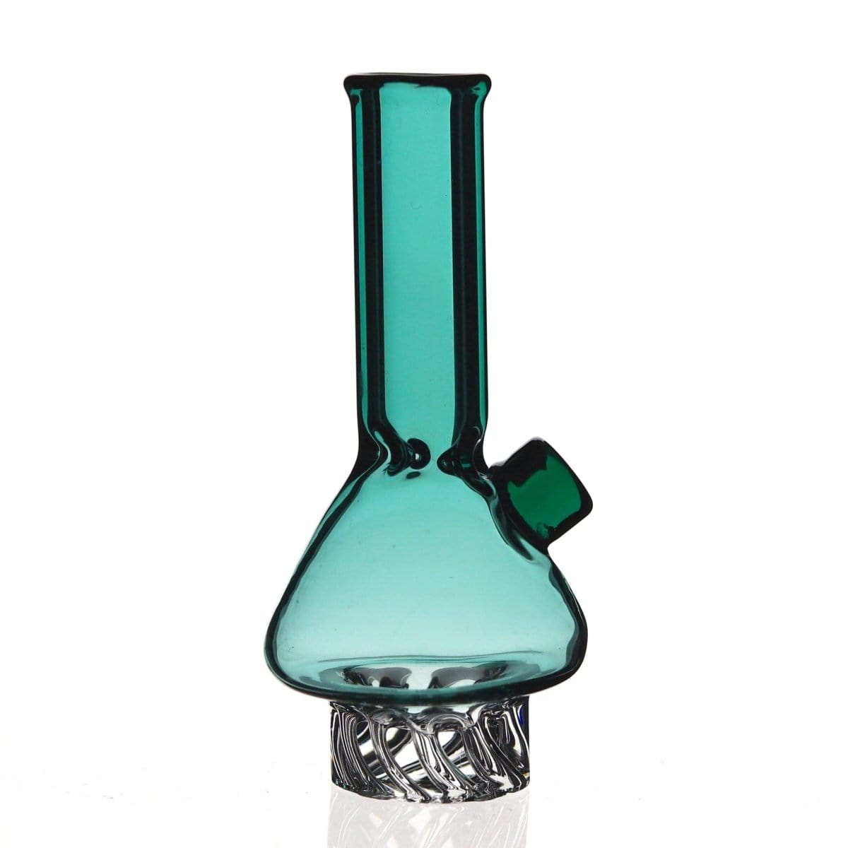 Lotus Glass Teal Miniature Beaker Bong Carb Cap
