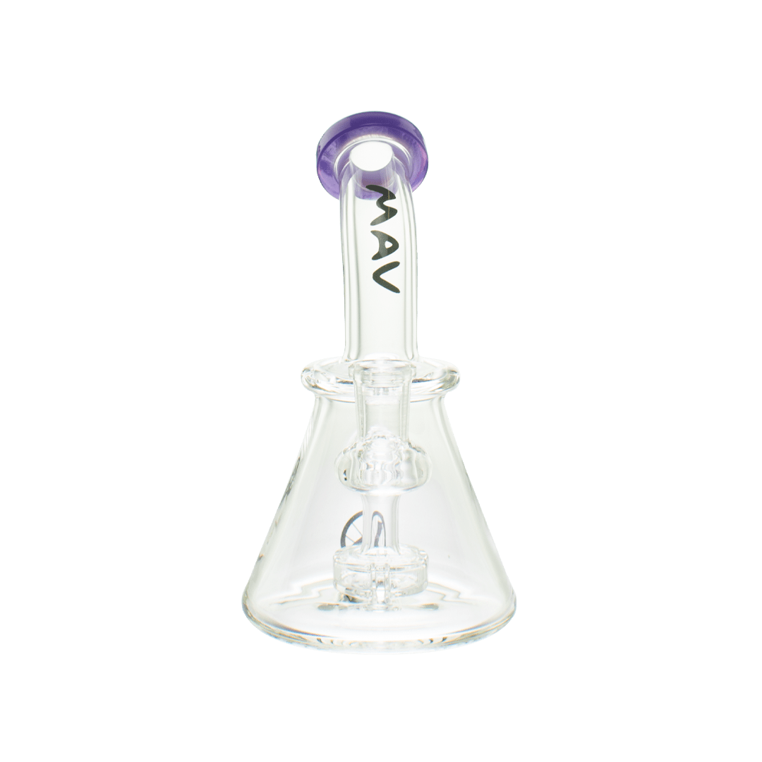 MAV Glass Bong Purple Mini Bent Neck Beaker
