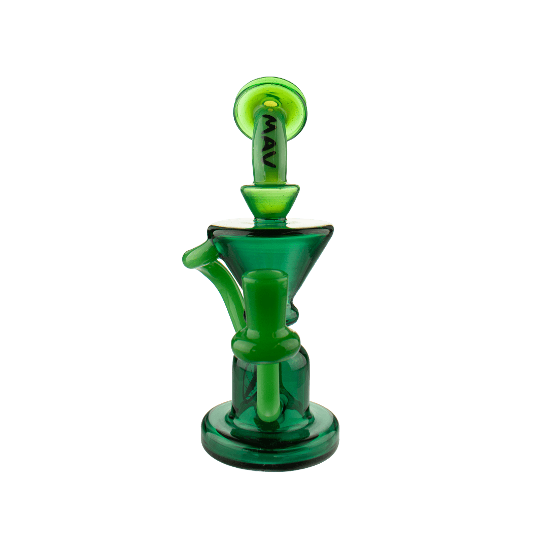 MAV Glass Dab Rig Teal and Forest The Humboldt Mini Recycler