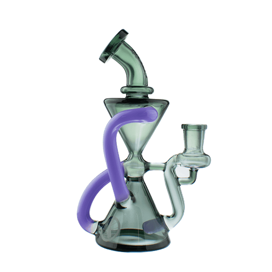 MAV Glass Dab Rig Smoke and Purple Mini Zuma Recycler
