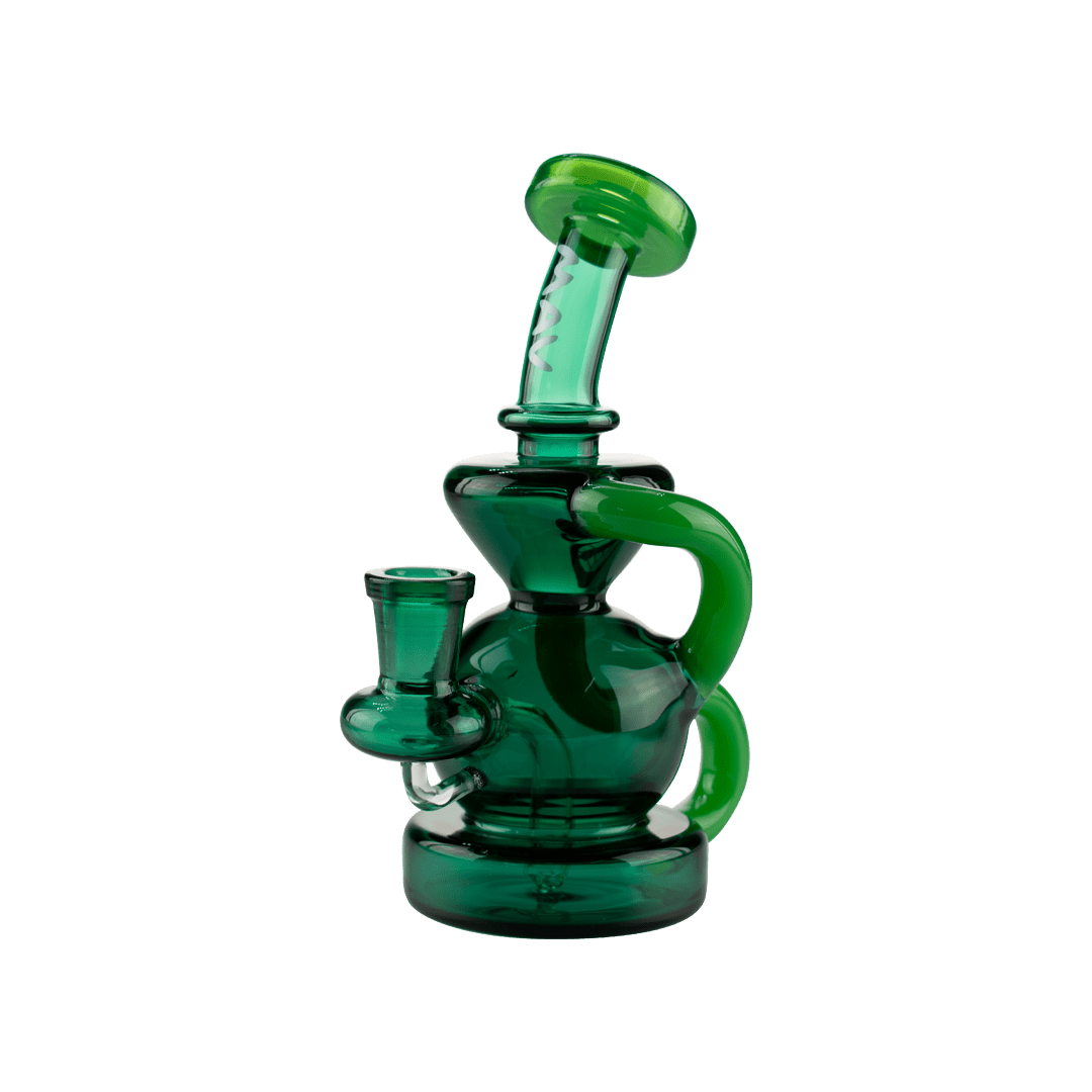 MAV Glass Dab Rig Teal and Forest Tahoe Bulb Recycler