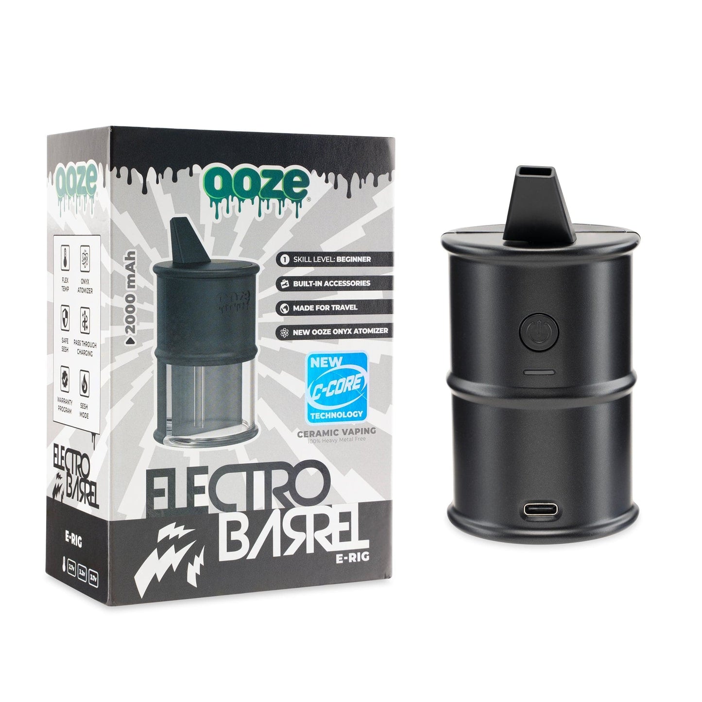 Ooze e-rig Panther Black Ooze Electro Barrel E-Rig – C-Core 2000 mAh