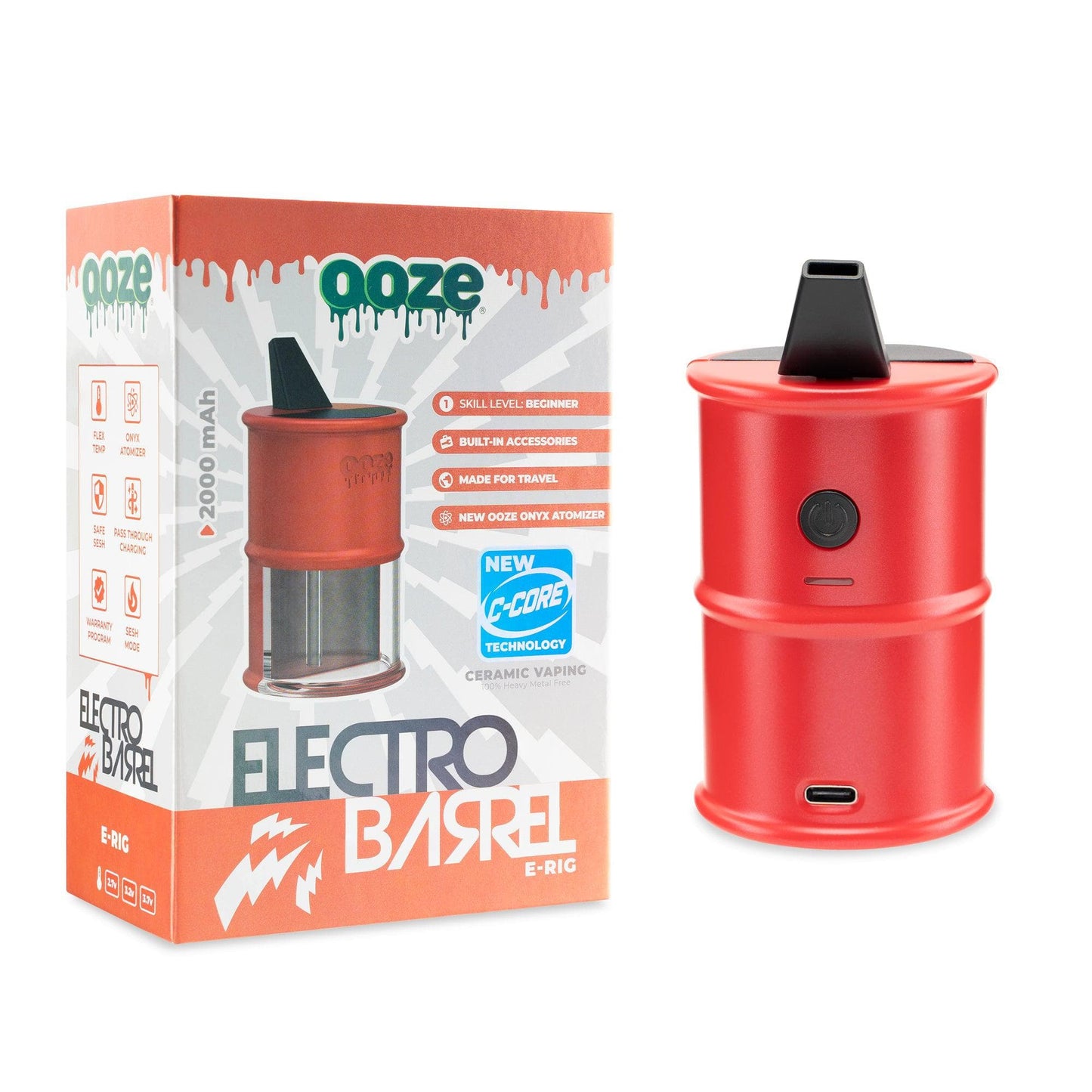 Ooze e-rig Ruby Red Ooze Electro Barrel E-Rig – C-Core 2000 mAh