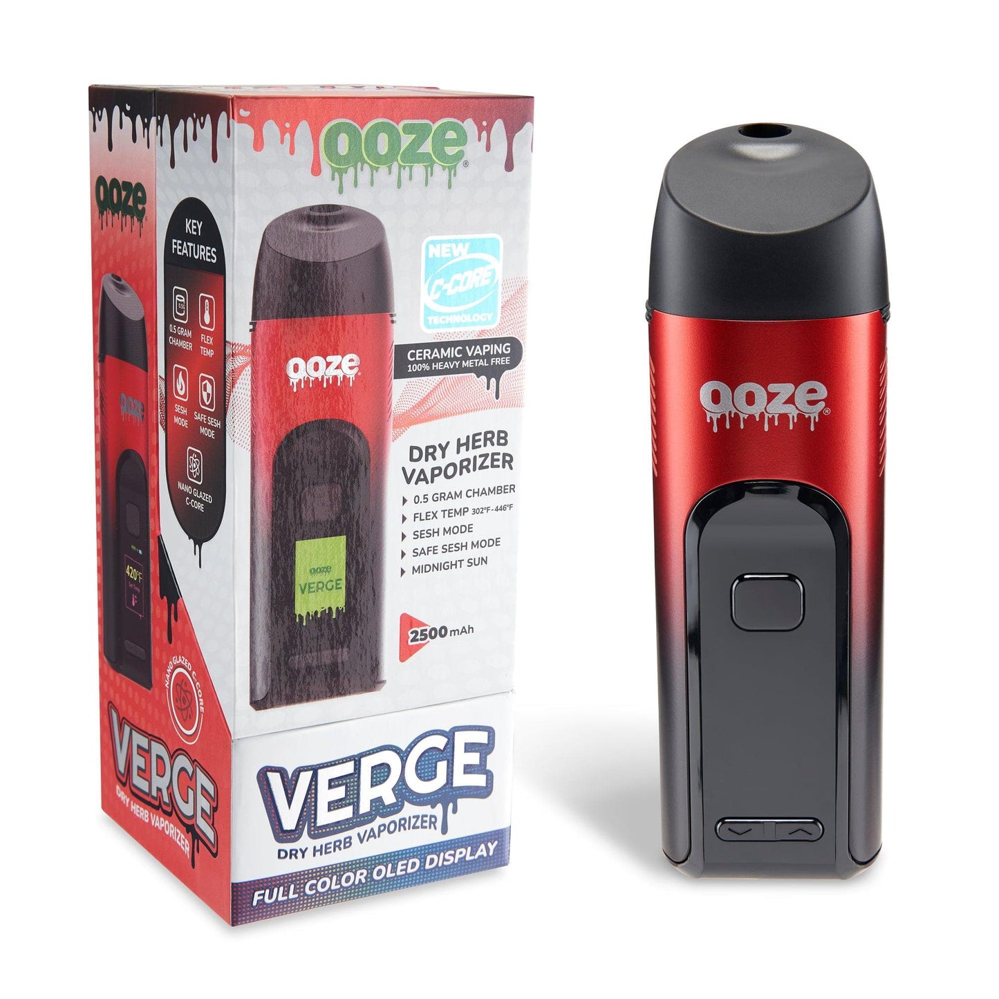 Ooze Batteries and Vapes Midnight Sun Ooze Verge Dry Herb Vaporizer – 2500 mAh C-Core