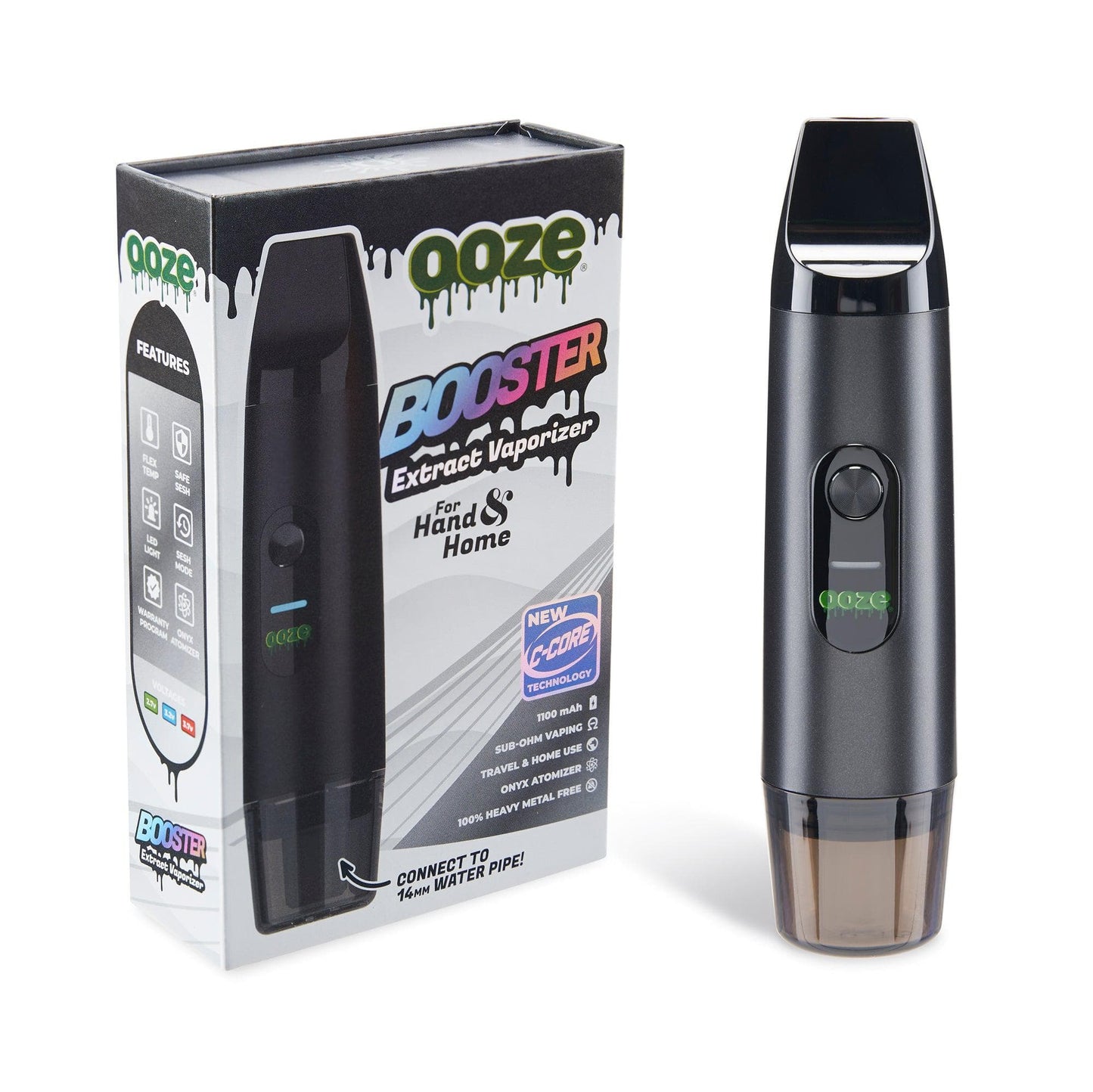 Ooze Batteries and Vapes Black Ooze Booster Extract Vaporizer – C-Core 1100 mAh