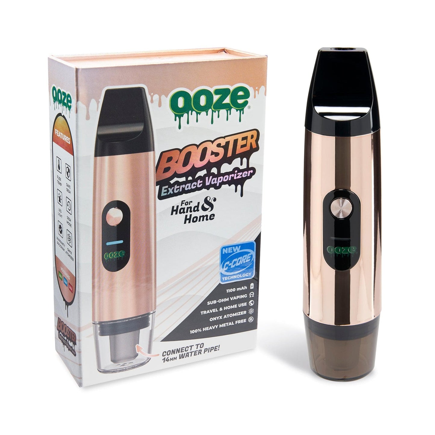 Ooze Batteries and Vapes Black Rose Ooze Booster Extract Vaporizer – C-Core 1100 mAh