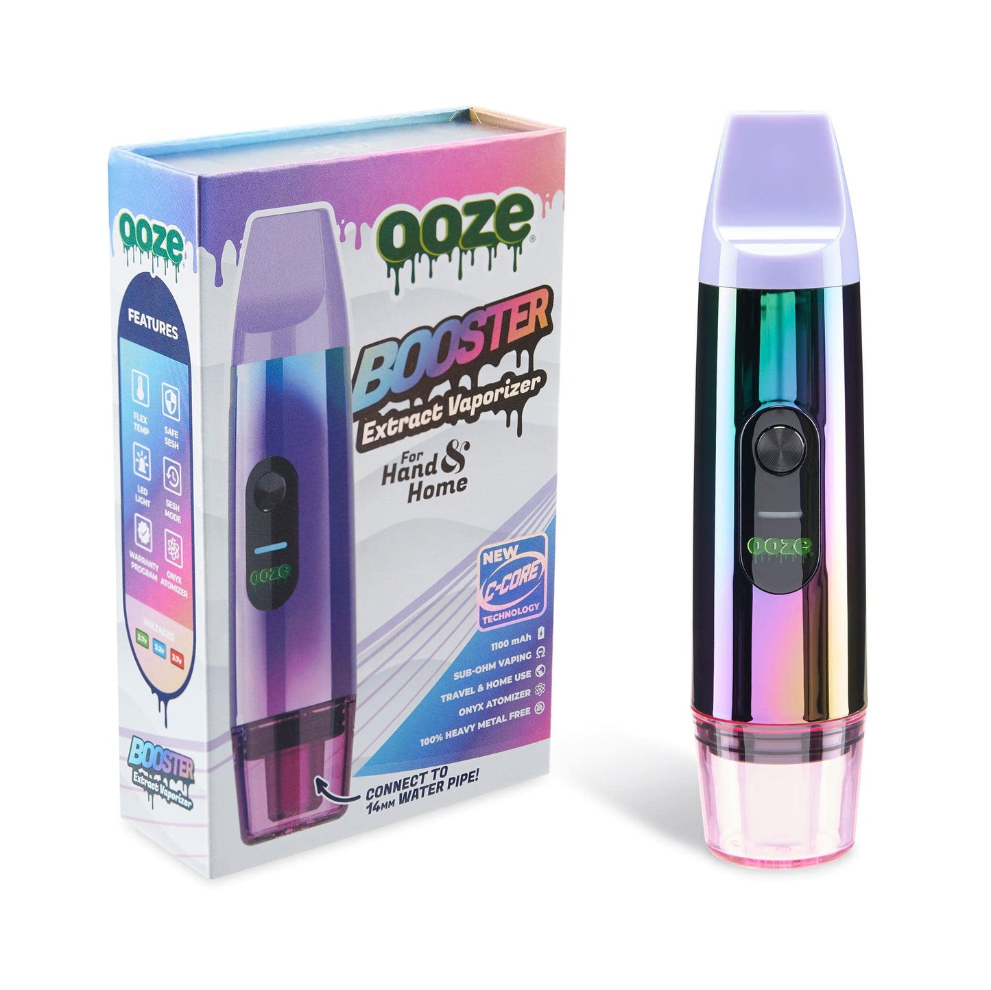 Ooze Batteries and Vapes Rainbow Ooze Booster Extract Vaporizer – C-Core 1100 mAh
