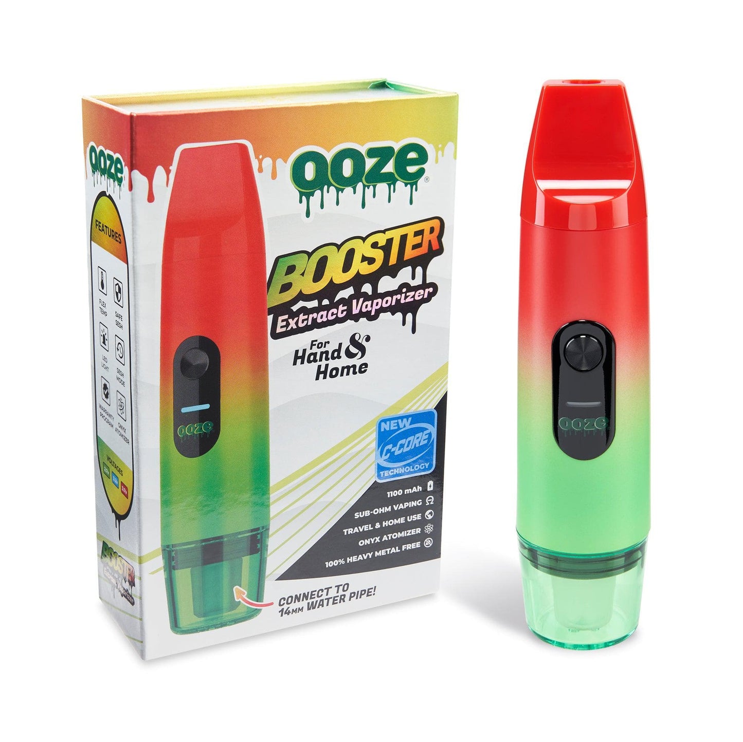 Ooze Batteries and Vapes Rasta Ooze Booster Extract Vaporizer – C-Core 1100 mAh