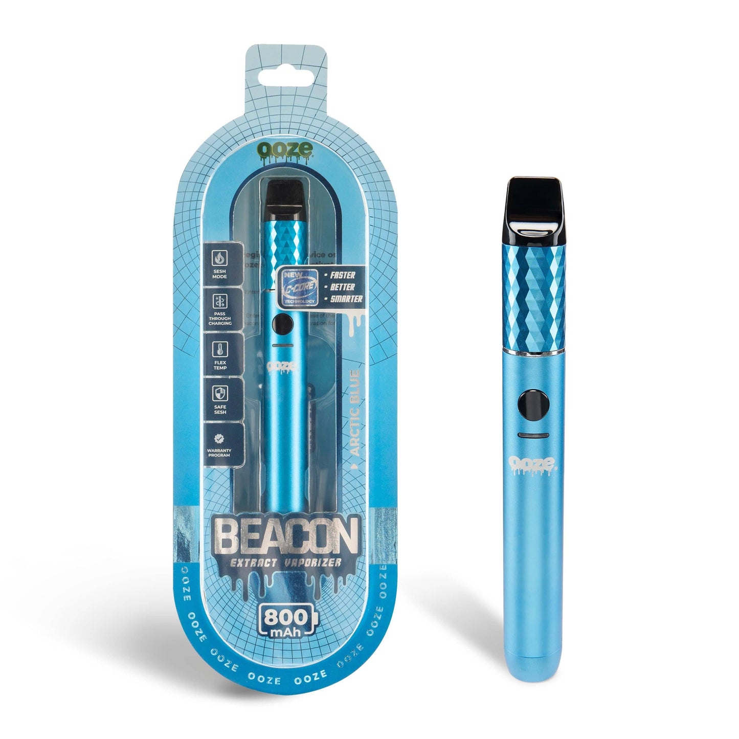 Ooze Batteries and Vapes Sapphire Blue Ooze Beacon Extract Vaporizer – C-Core 800 mAh