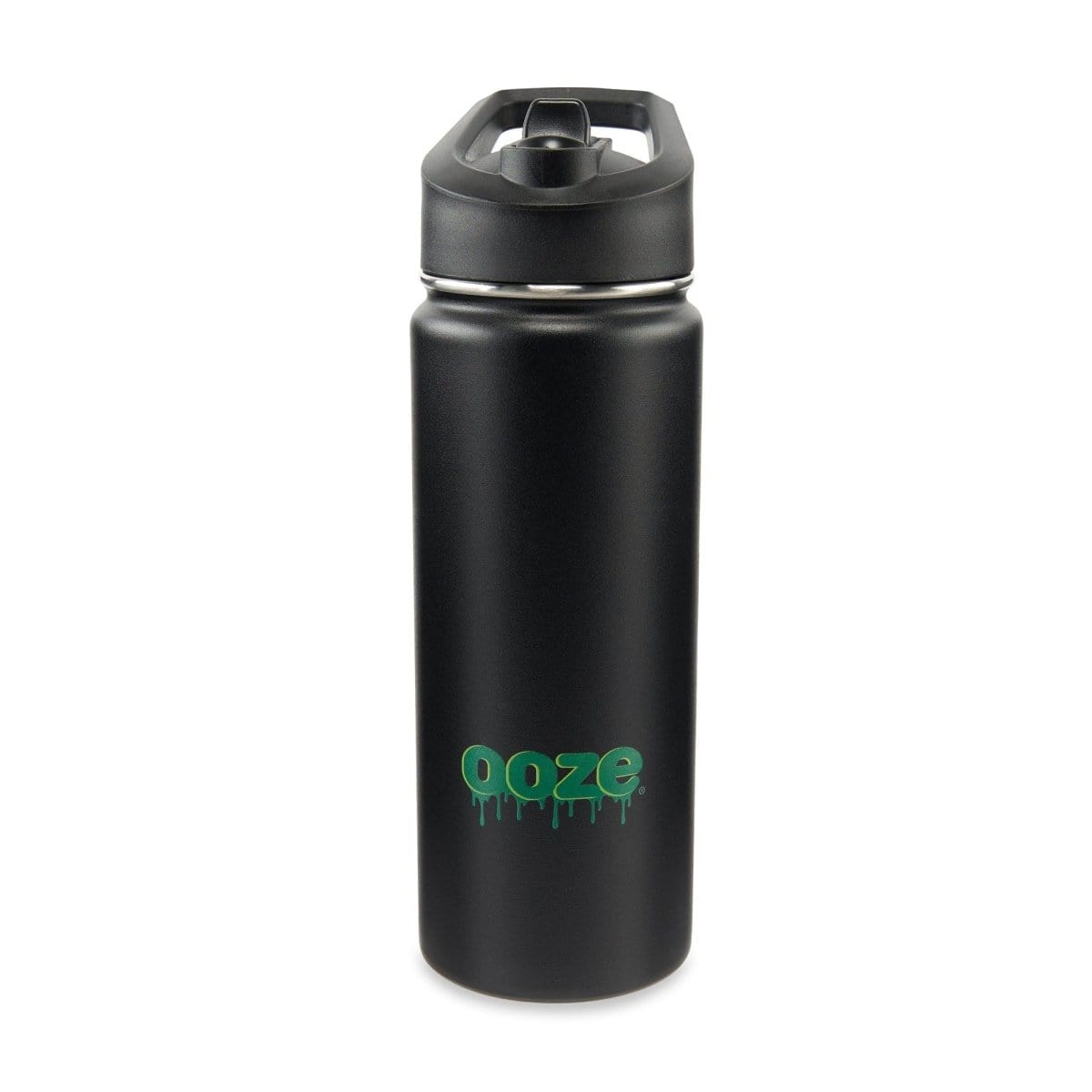 Ooze Black Ooze Stainless Steel 18oz Water Bottle with Straw