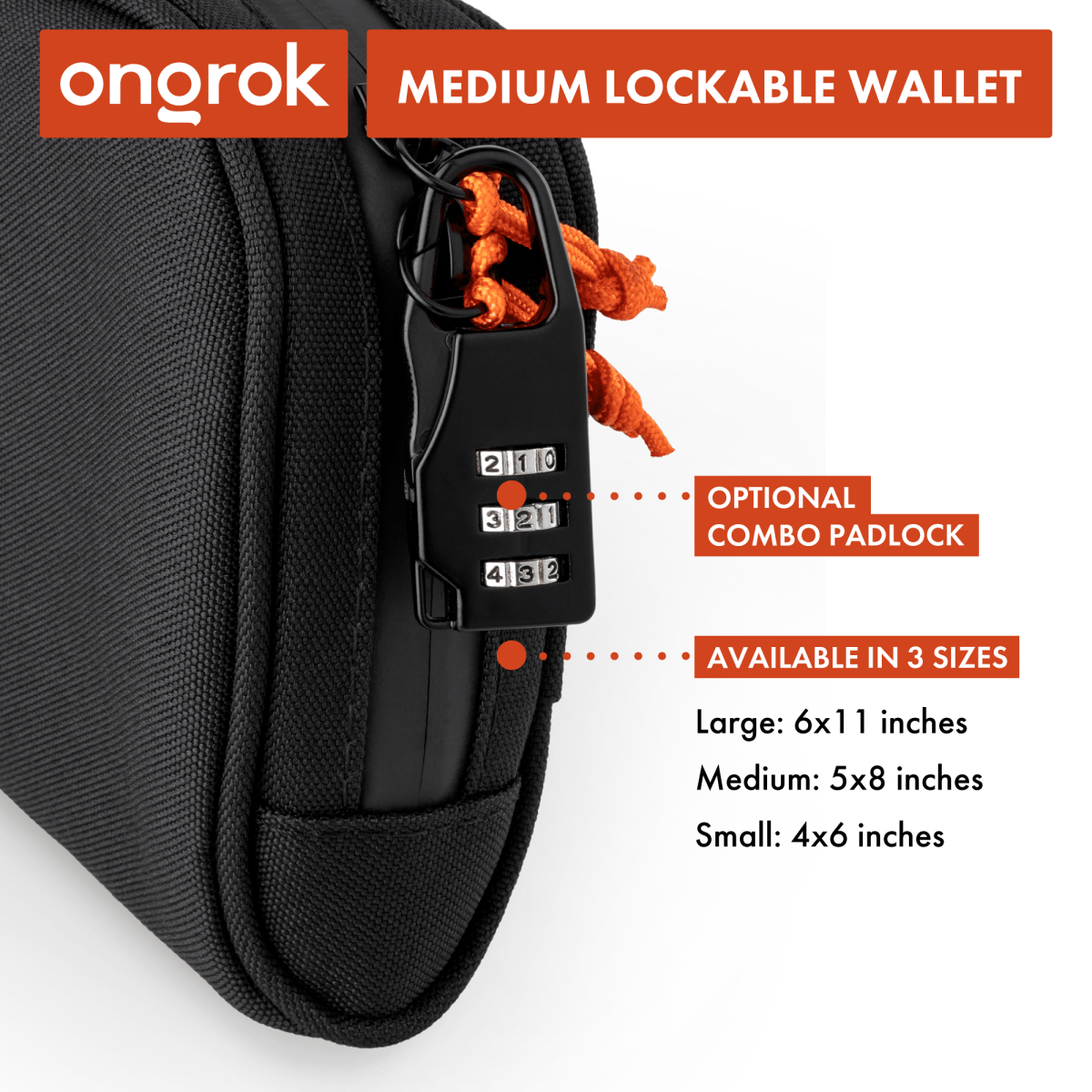 ONGROK Carbon-lined Wallets with Combination Lock V 2.0 | 3" Sizes (Small, Medium, Large)