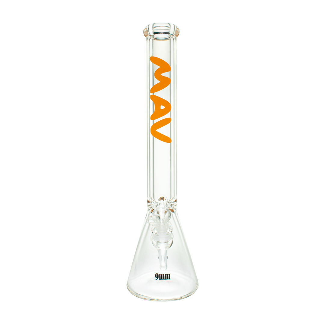 MAV Glass Bong orange 18" x 9mm Beaker Bong